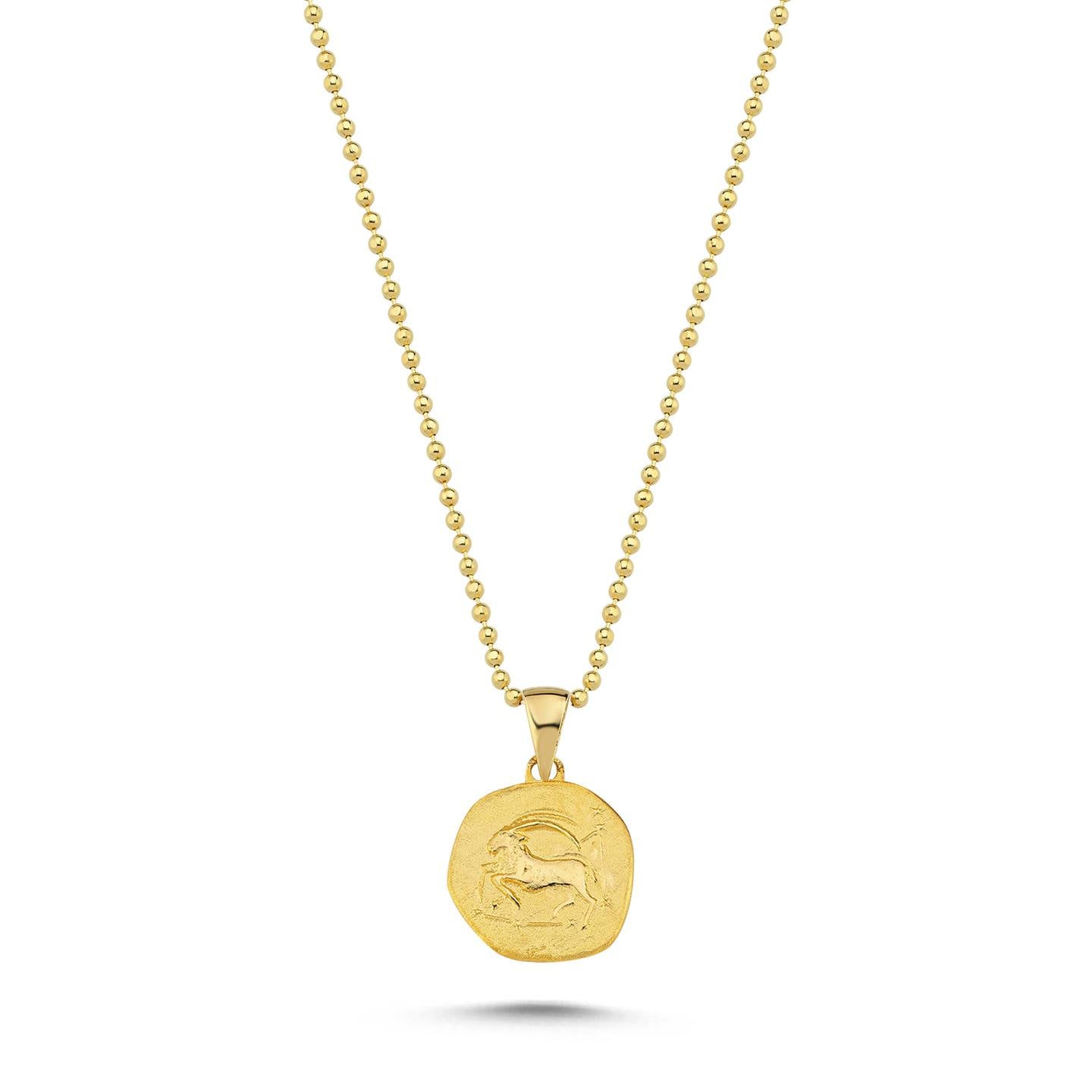14K Gold Zodiac Capricorn Necklace - Capricorn Pendant - Ideal Gift for Astrology Enthusiasts Hems Jewellery 