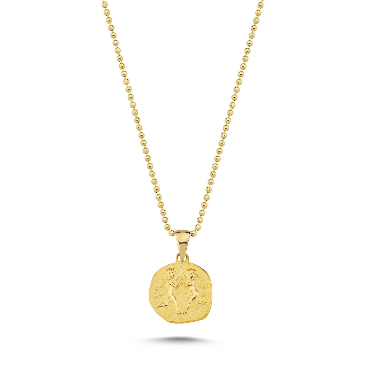 14K Gold Zodiac Gemini Necklace - Elegant Gemini Necklace - Perfect Gift for Astrology Lovers
