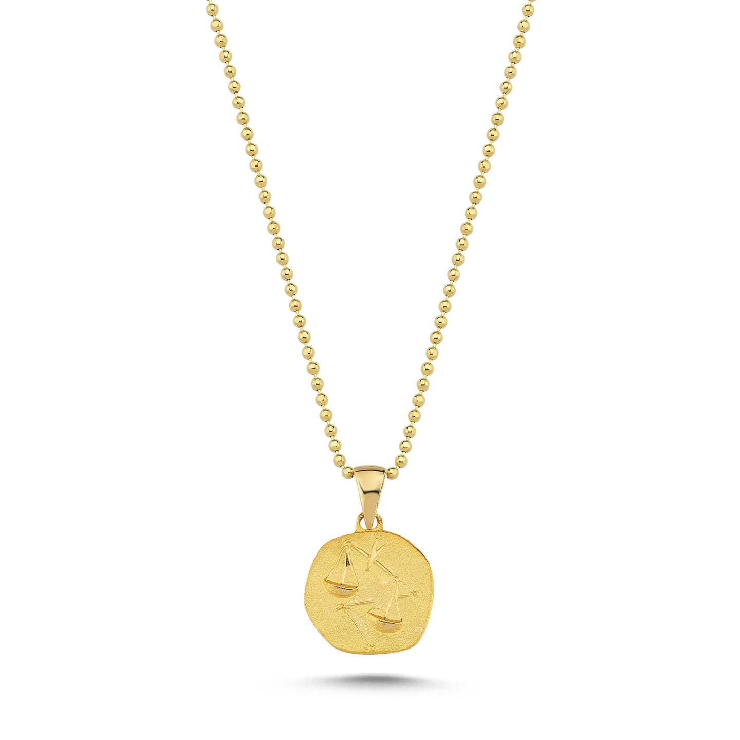 14K Gold Zodiac Libra Necklace - Libra Pendant - Ideal Gift for Astrology Enthusiasts