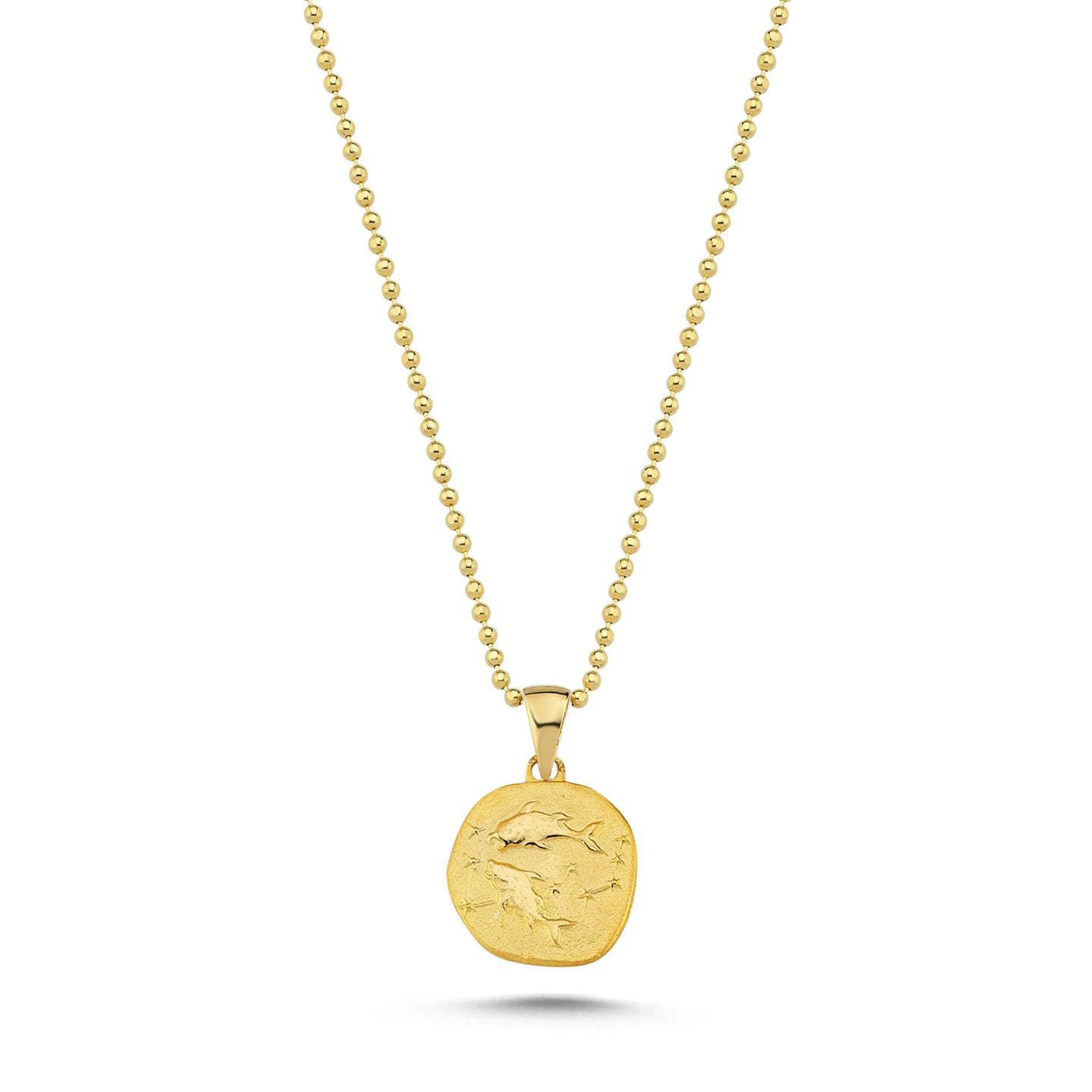 14K Gold Zodiac Pisces Necklace - Elegant Pisces Necklace - Perfect Gift for Astrology Lovers