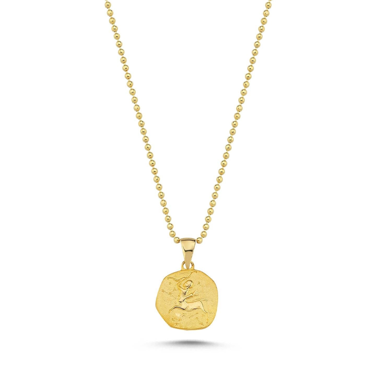 14K Gold Zodiac Sagittarius Necklace - Sagittarius Pendant - Ideal Gift for Astrology Enthusiasts Hems Jewellery 