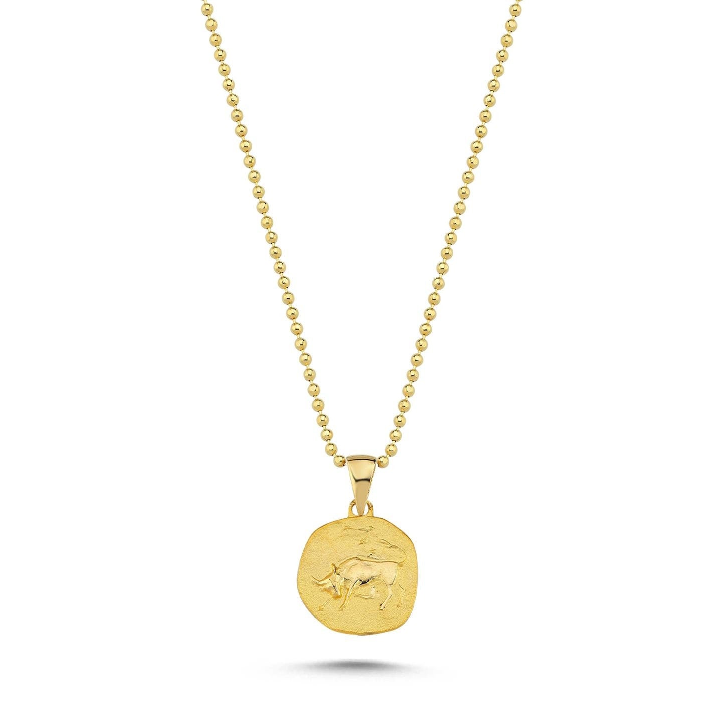 14K Gold Zodiac Taurus Necklace - Elegant Taurus Necklace - Perfect Gift for Astrology Lovers