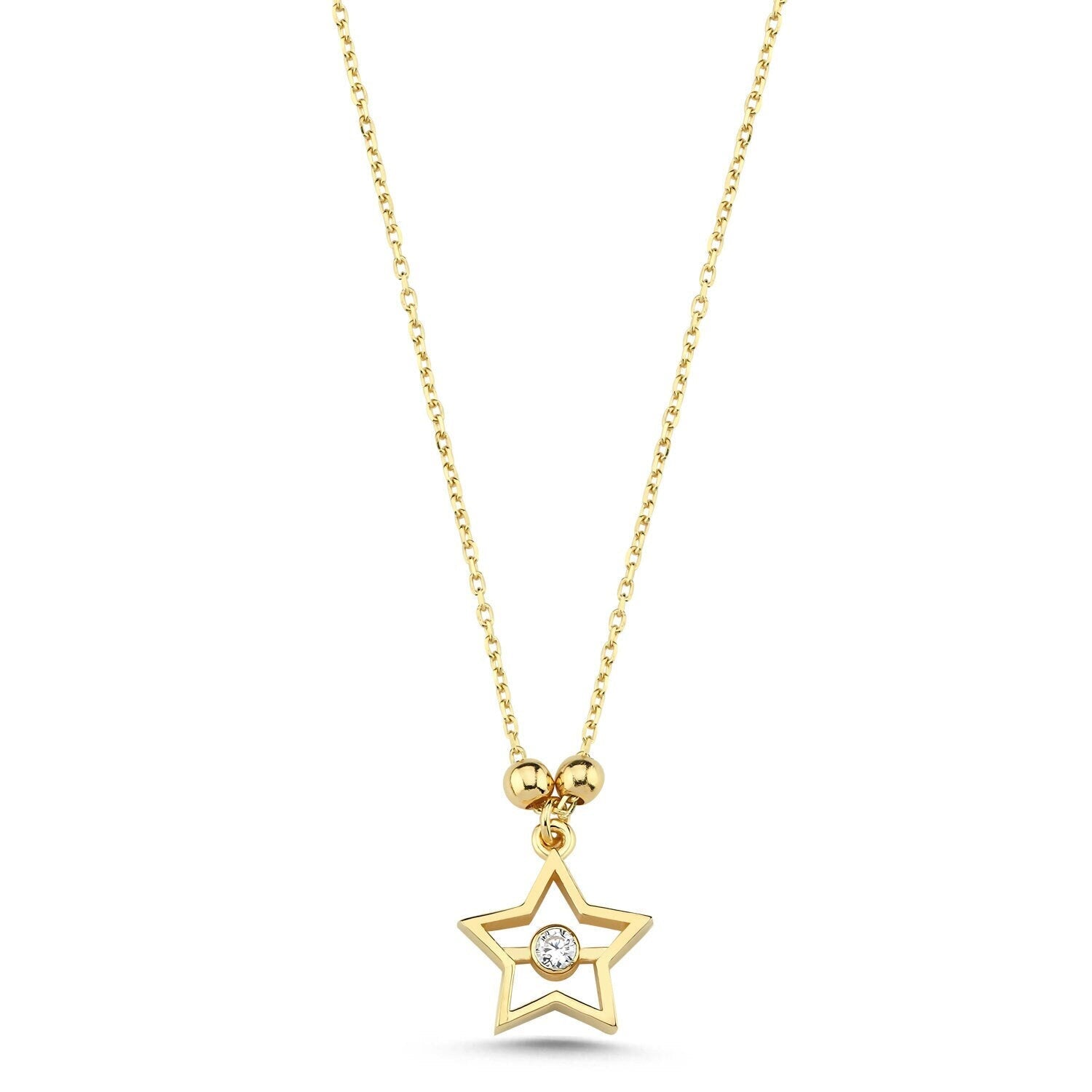 14K Mini Star Solitaire Necklace Hems Jewellery 