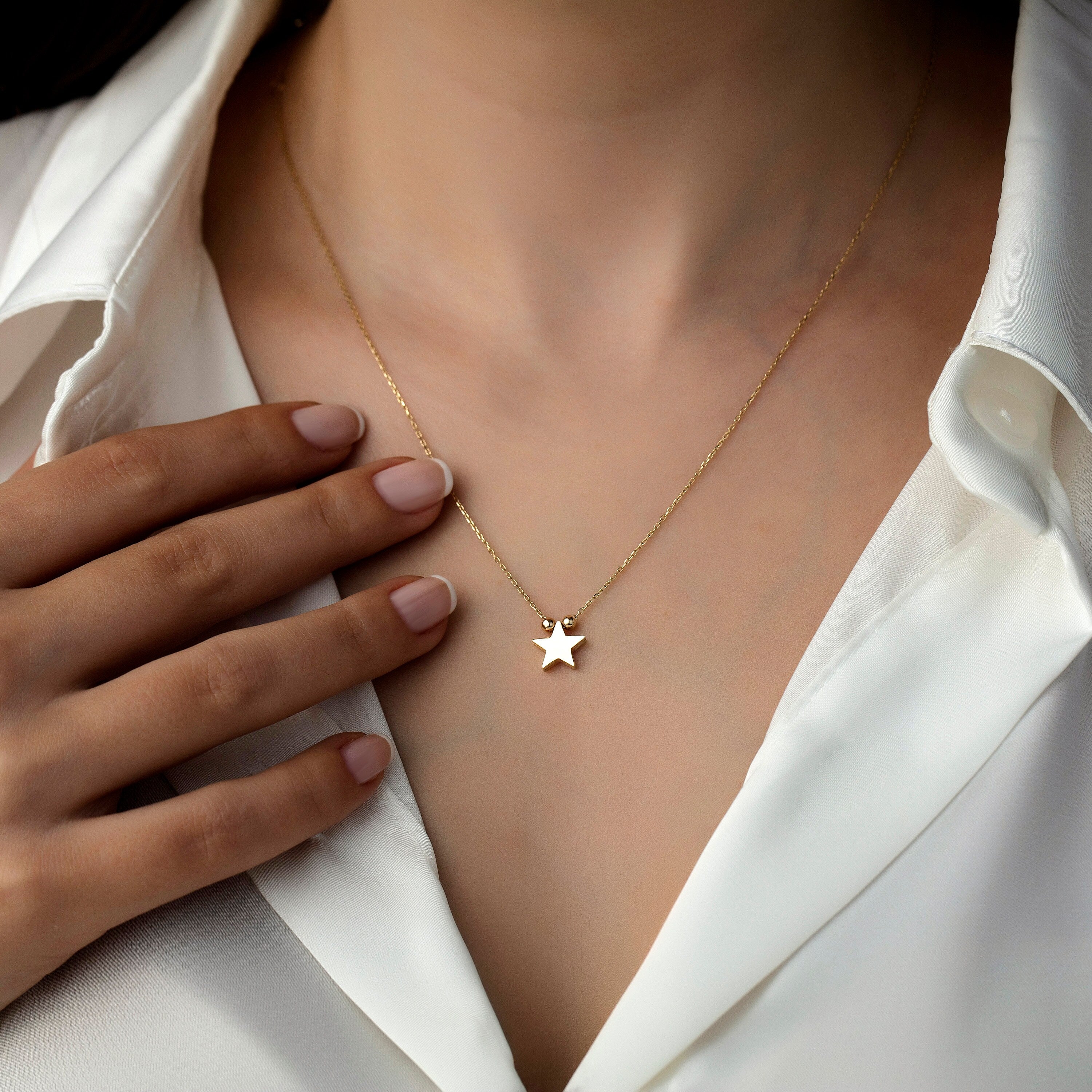 14K Minimal Star Necklace Hems Jewellery 