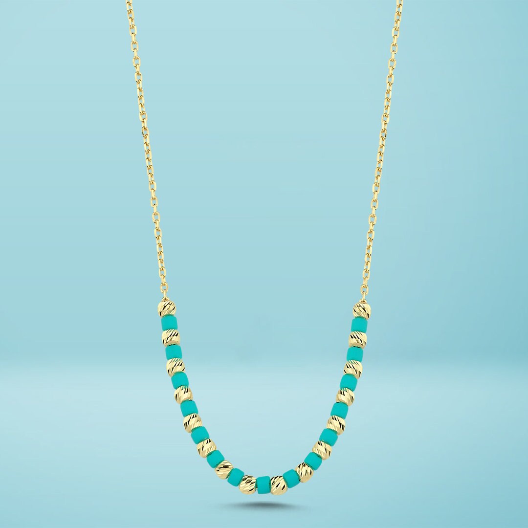 14K Sequence Turquoise Necklace