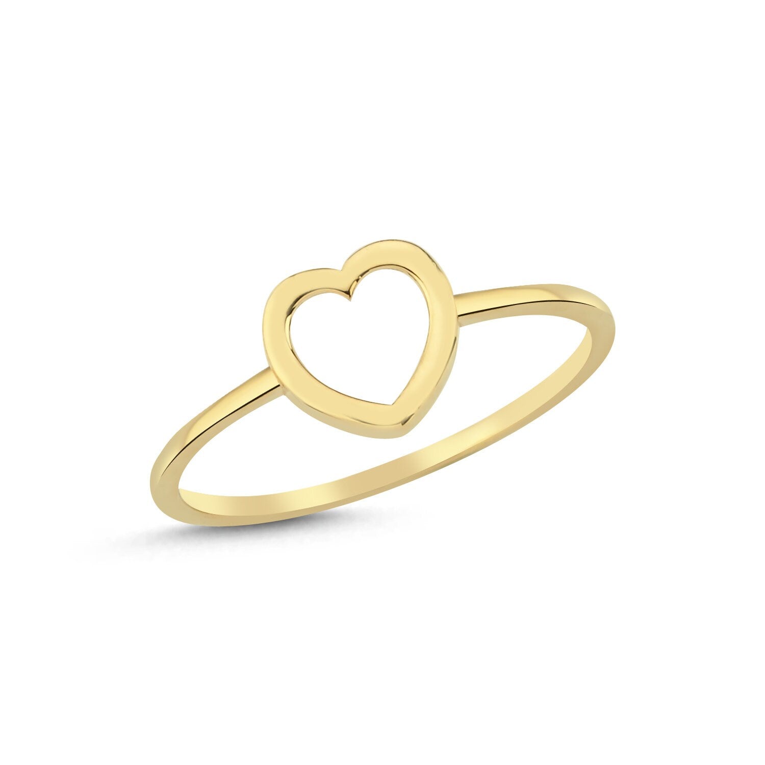 14K Solid Gold Heart Ring