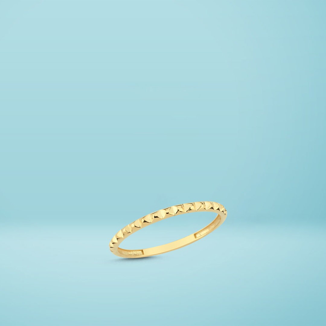 14K Solid Gold Toblerone Ring