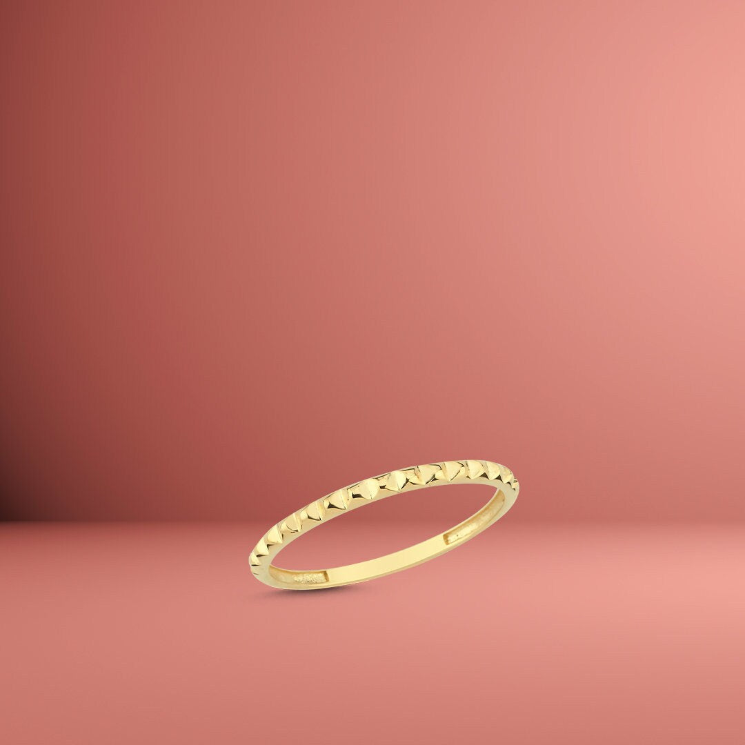 14K Solid Gold Toblerone Ring