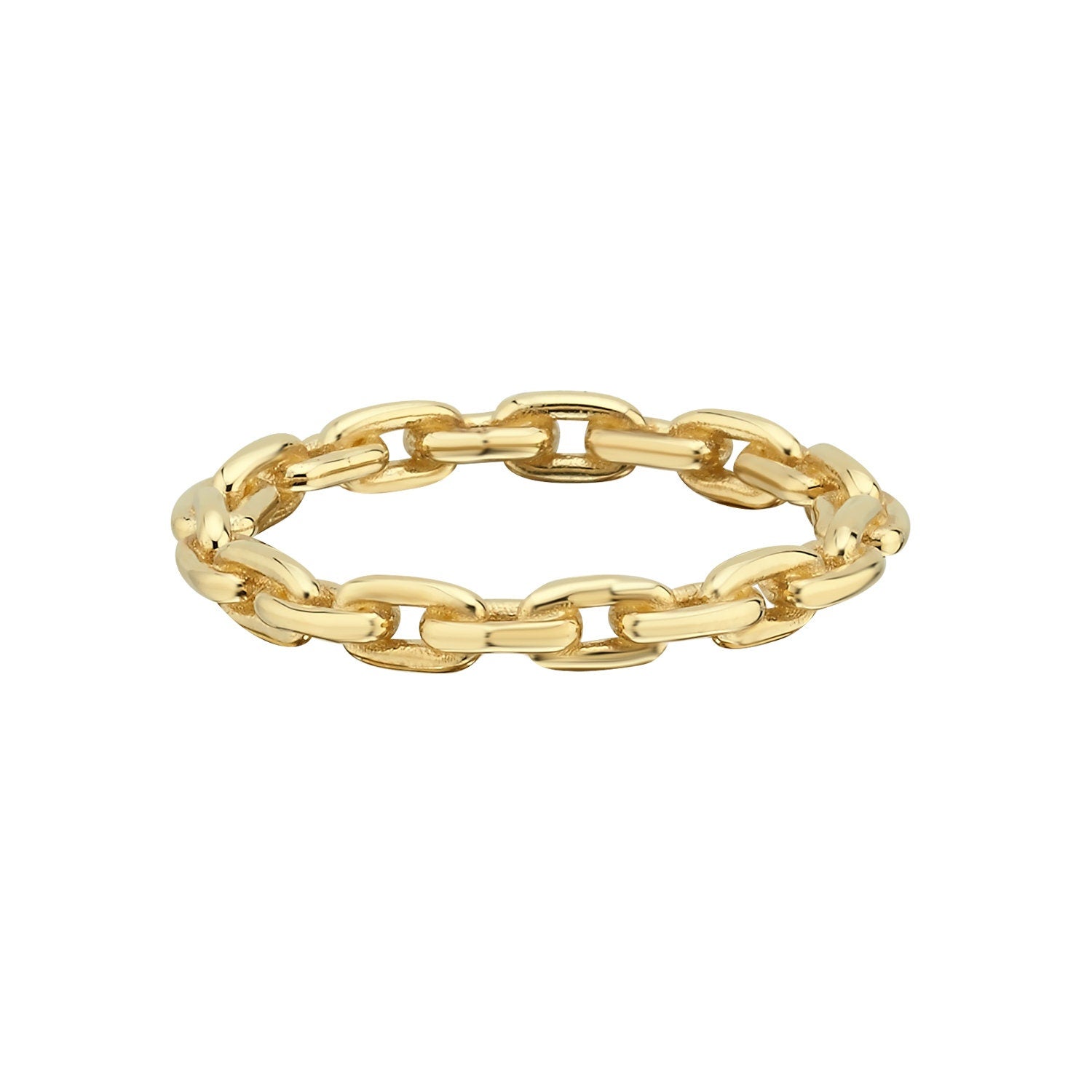 14k Gold Chain Stackable Crown Ring