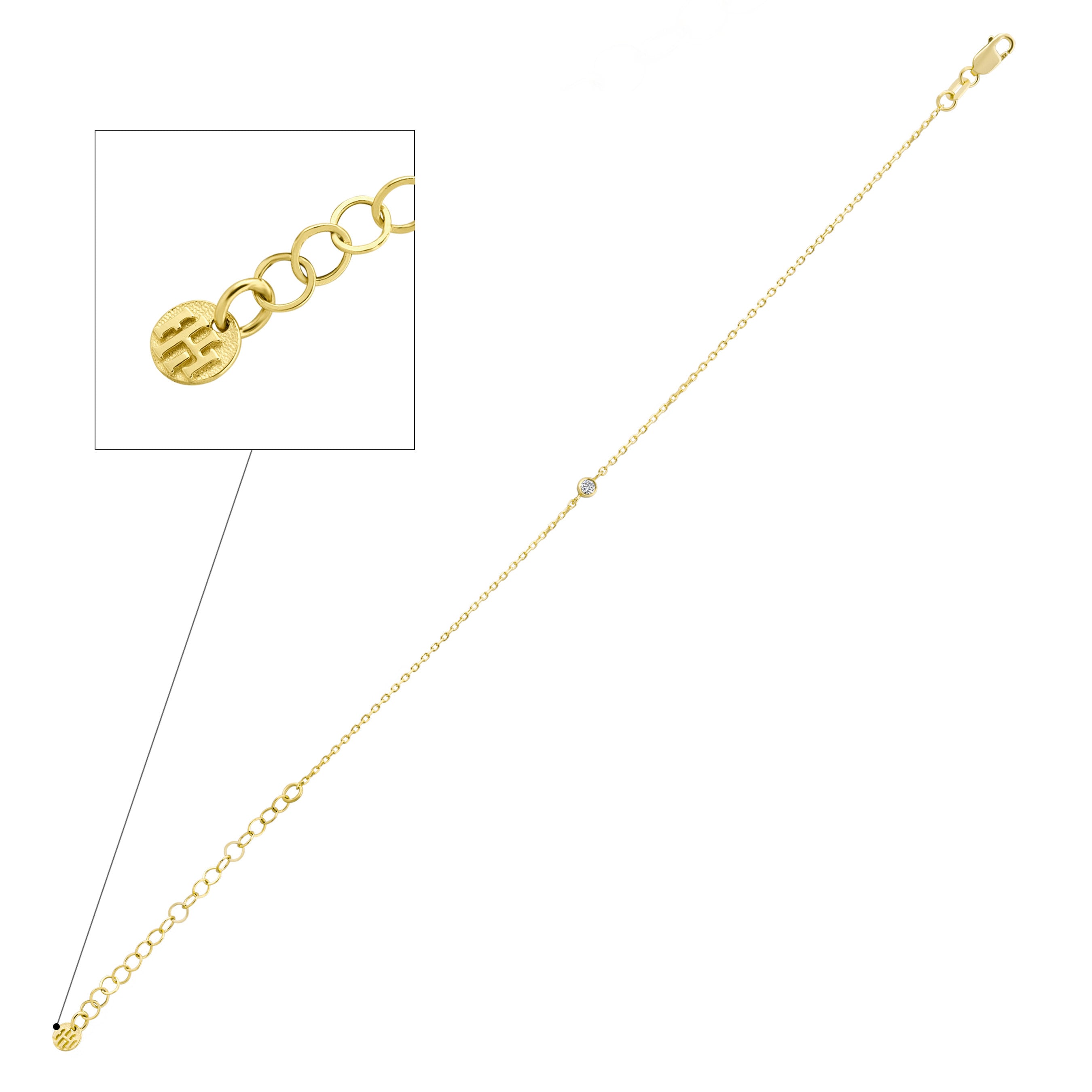 14k Gold Diamond Solitaire Bracelet