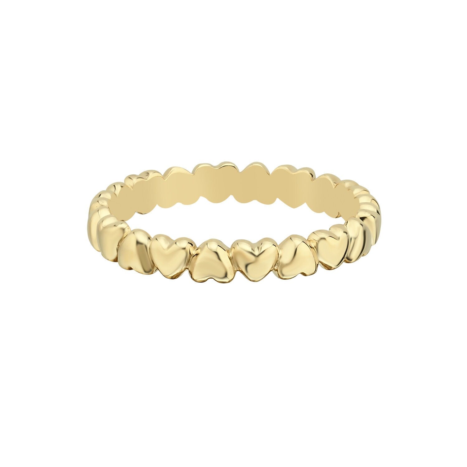 14k Gold Eternal Heart Stackable Minimal Ring Hems Jewellery 