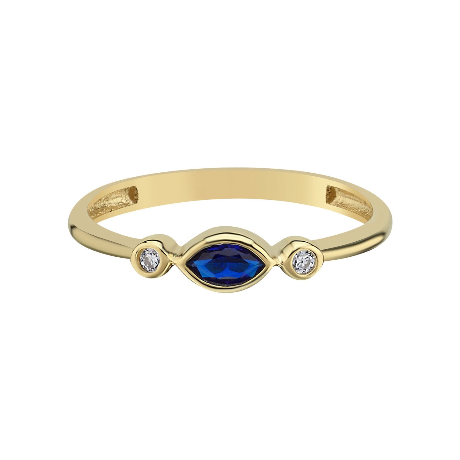 14k Gold Gold & Blue Stone Olips Ring