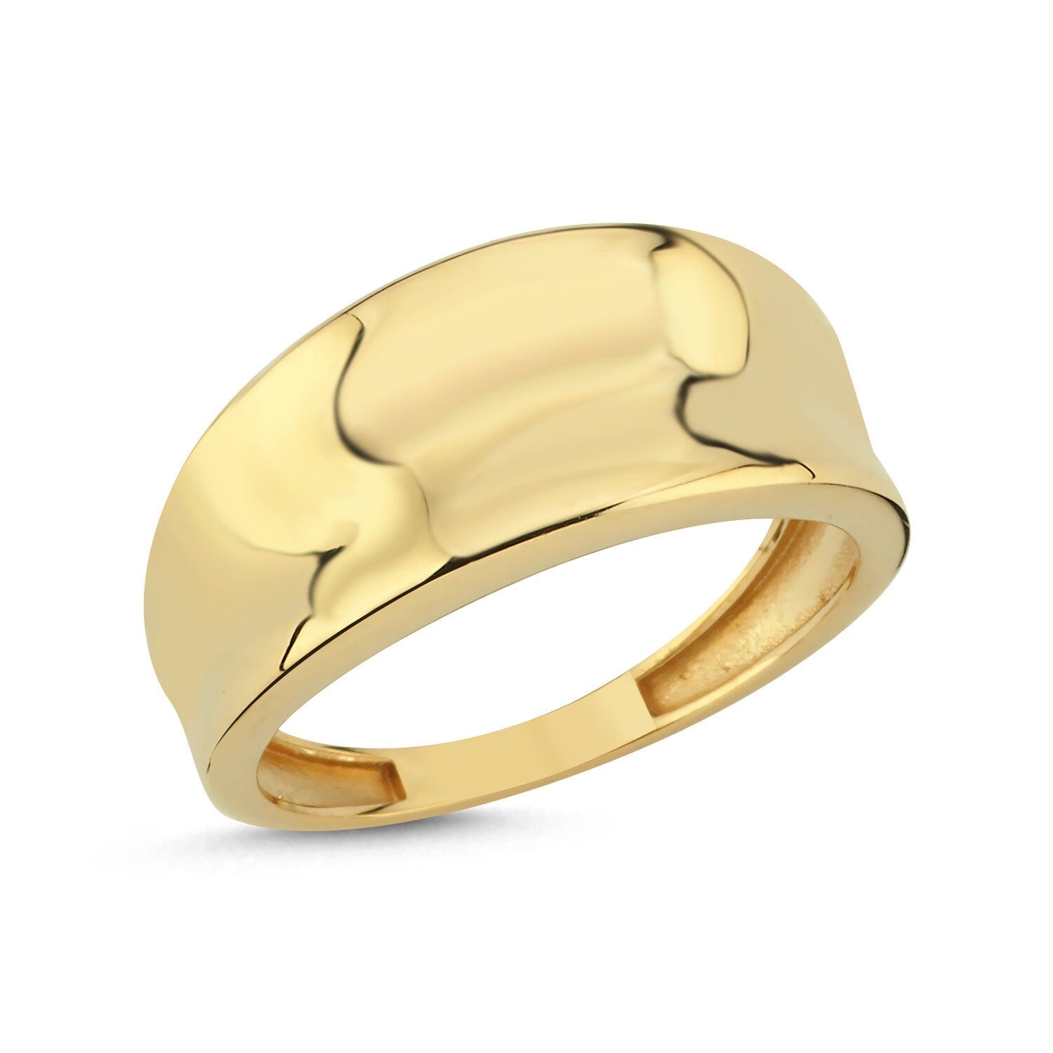 14k Gold Plain Wavy Ring Hems Jewellery 