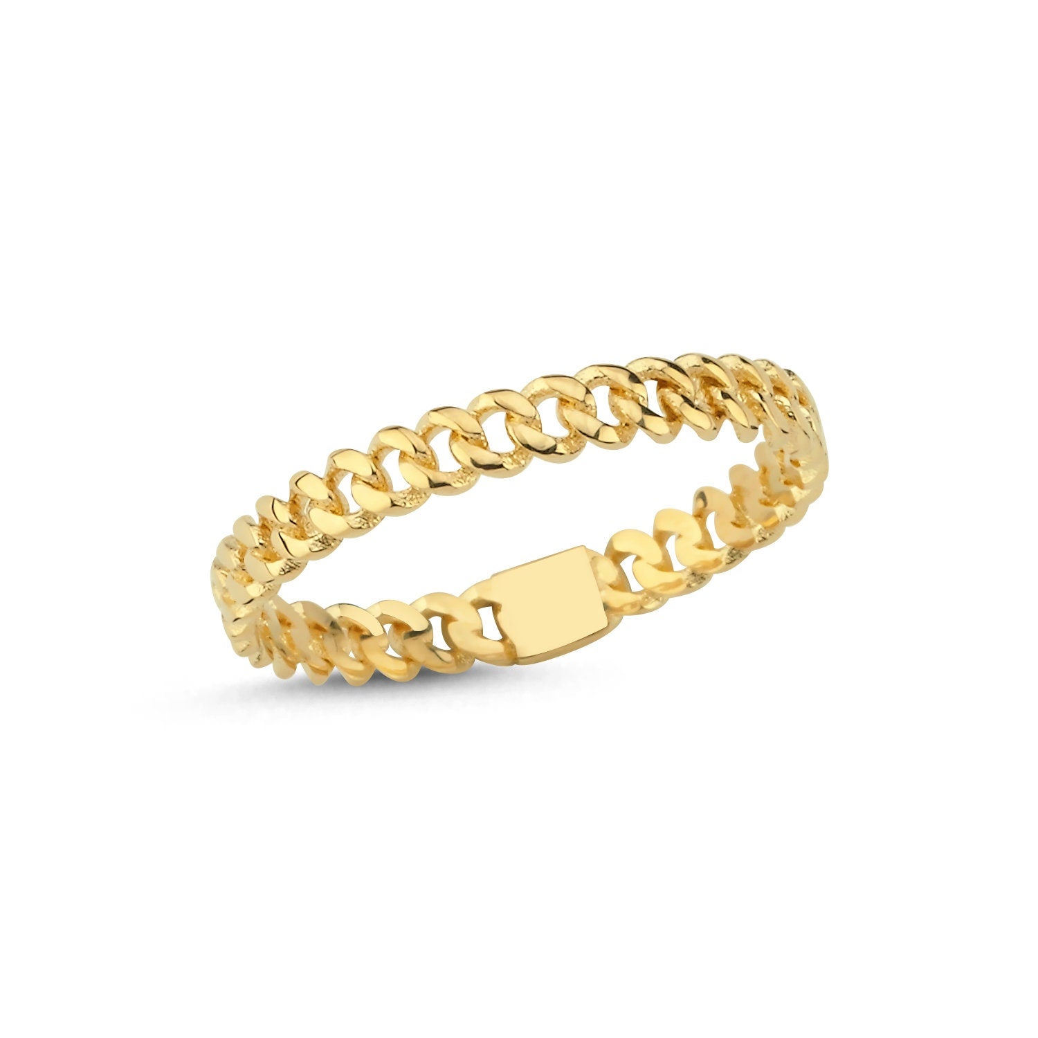 14k Gold Thin Chain Ring