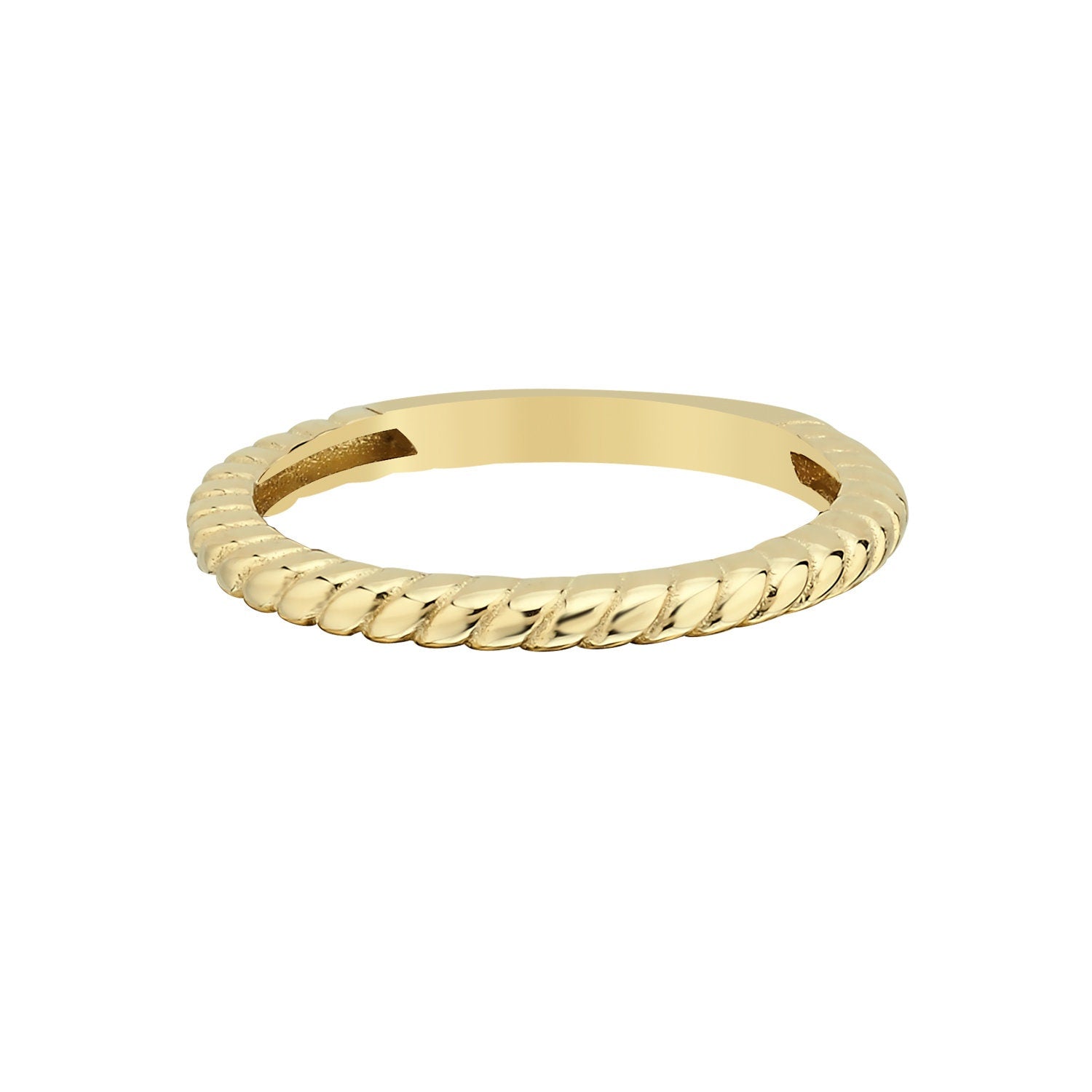 14k Gold Twist Stackable Minimal Ring